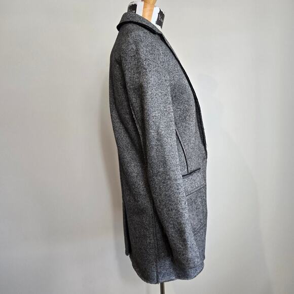 Banana Republic Women Gray Black Wool Blend Textured Knit Boyfriend Blazer Sz 0 - Picture 3 of 13